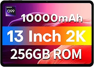 TECLAST T65Max Tablet, 13" Android Tablet with 256GB ROM, Helio G99 Octa-core for Gaming, Android 14 tableta, 10000mAh/18W Fast Charge, 13 inch Large Tablets with Widevine L1, 2.4G/5G WiFi, 8+13MP
