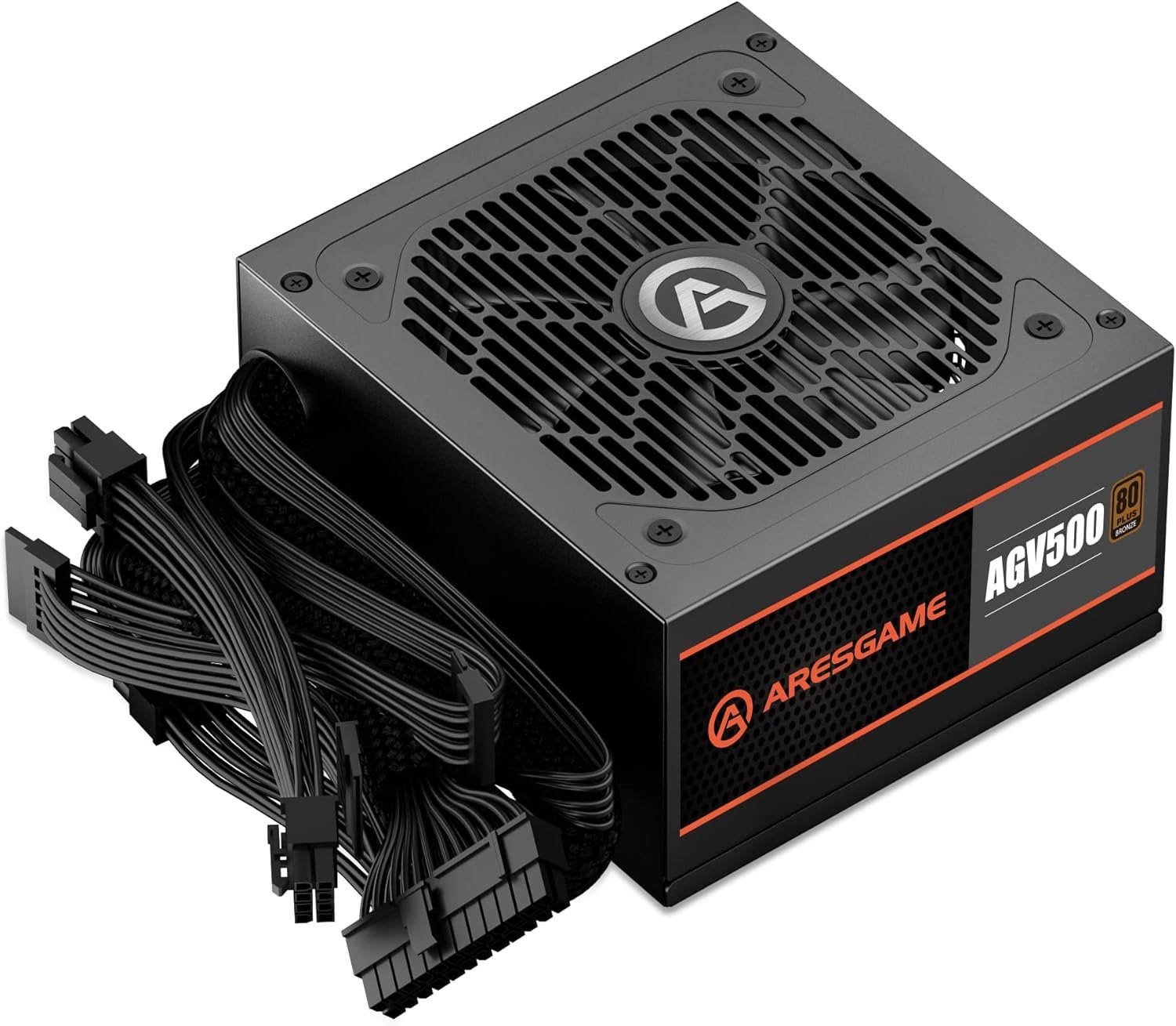 ARESGAME AGV Series 500W Power Supply, 80 Plus Bronze Certified, Non Modular Power Supply, 5 Year Warranty
