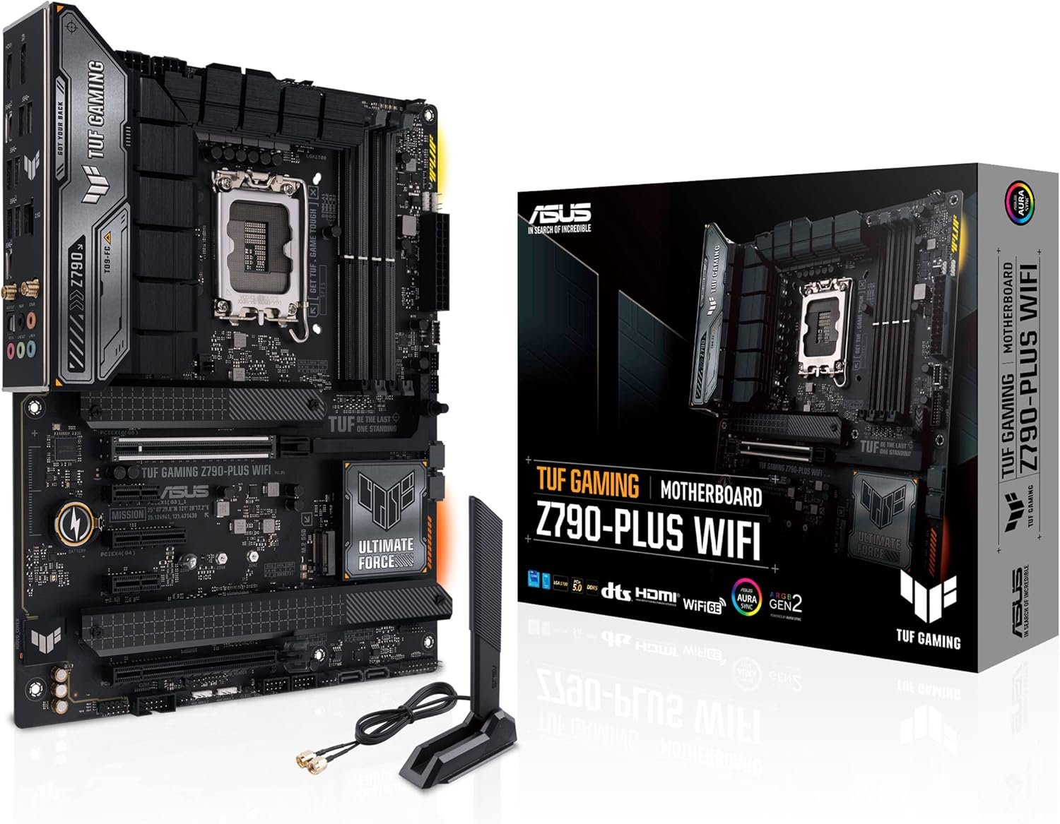 ASUS TUF Gaming Z790-Plus WiFi LGA 1700(Intel 14th,12th &13th Gen) ATX Gaming Motherboard(PCIe 5.0,DDR5,4xM.2 Slots,16+1 DrMOS,WiFi 6,2.5Gb LAN,Front USB 3.2 Gen 2 Type-C,Thunderbolt 4(USB4),Aura RGB)
